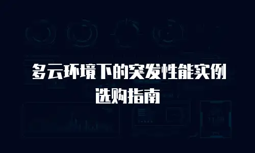 多云环境下的突发性能实例选购指南