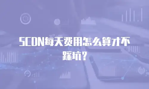 SCDN每天费用怎么算才不踩坑？