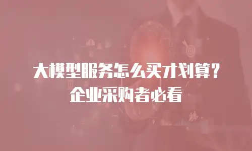 大模型服务怎么买才划算？企业采购者必看