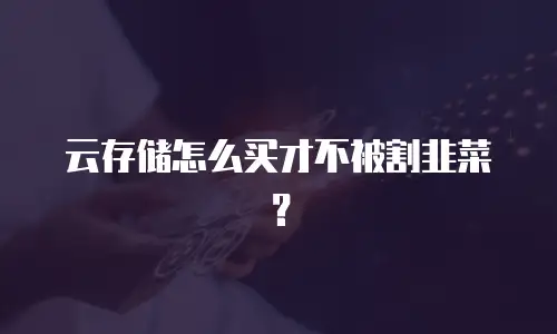 云存储怎么买才不被割韭菜？