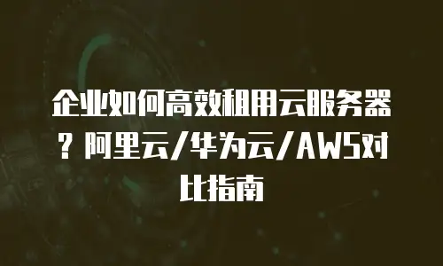 企业如何高效租用云服务器？阿里云/华为云/AWS对比指南