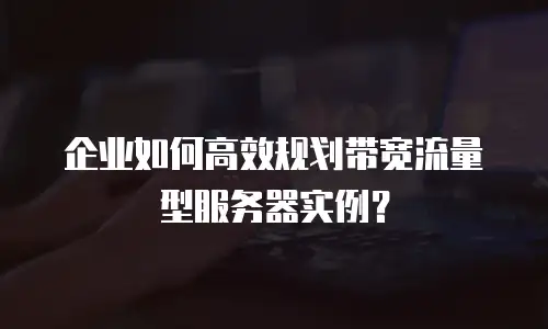 企业如何高效规划带宽流量型服务器实例？