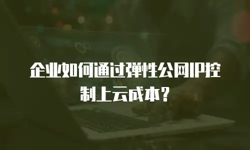 企业如何通过弹性公网IP控制上云成本？