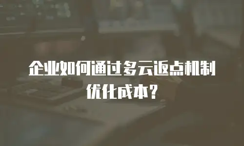 企业如何通过多云返点机制优化成本？