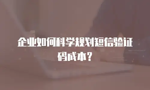 企业如何科学规划短信验证码成本？