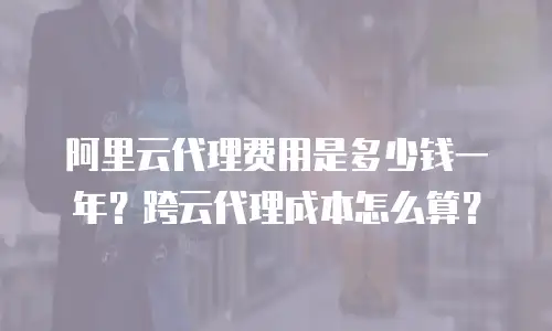 阿里云代理费用是多少钱一年？跨云代理成本怎么算？