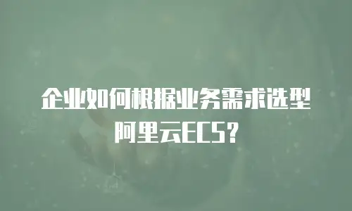 企业如何根据业务需求选型阿里云ECS？