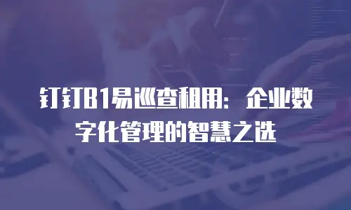 钉钉B1易巡查租用：企业数字化管理的智慧之选