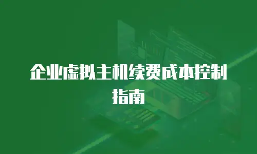 企业虚拟主机续费成本控制指南