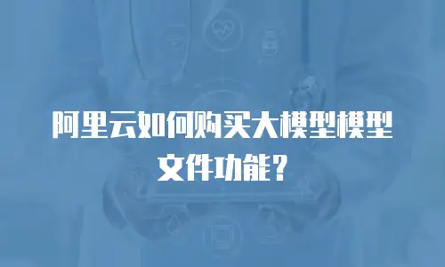 阿里云如何购买大模型模型文件功能？