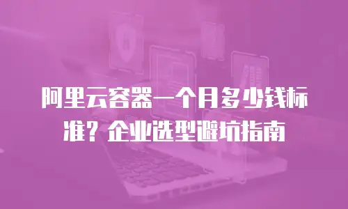 阿里云容器一个月多少钱标准？企业选型避坑指南