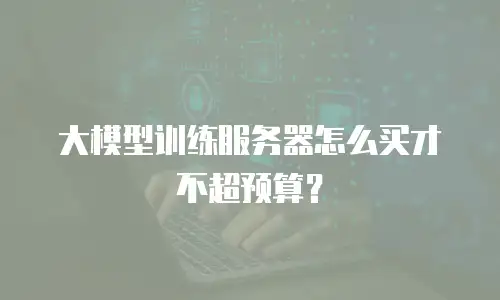 大模型训练服务器怎么买才不超预算？