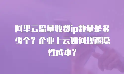 阿里云流量收费ip数量是多少个？企业上云如何规避隐性成本？