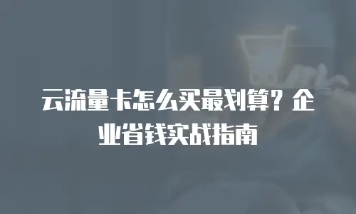 云流量卡怎么买最划算？企业省钱实战指南