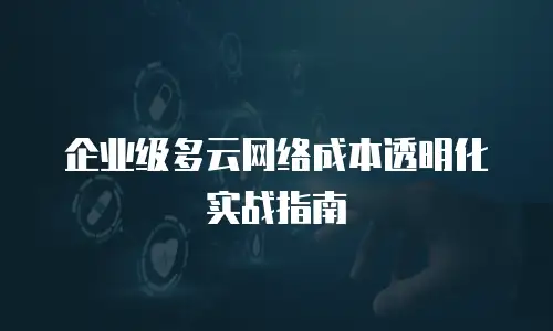 企业级多云网络成本透明化实战指南