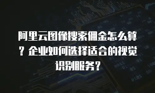 阿里云图像搜索佣金怎么算？企业如何选择适合的视觉识别服务？