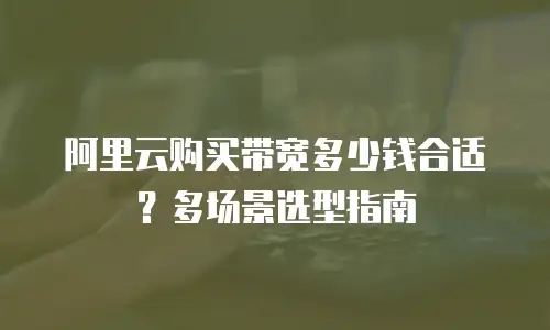 阿里云购买带宽多少钱合适？多场景选型指南