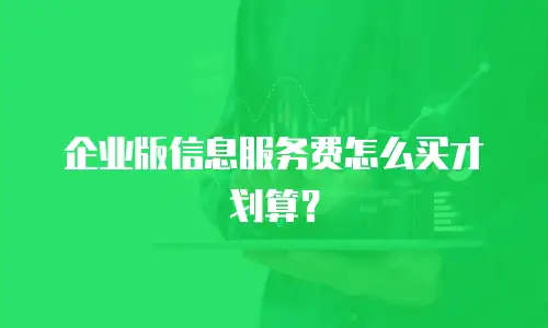 企业版信息服务费怎么买才划算？