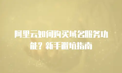 阿里云如何购买域名服务功能？新手避坑指南