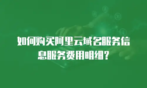 如何购买阿里云域名服务信息服务费用明细？