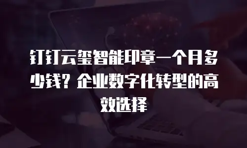 钉钉云玺智能印章一个月多少钱？企业数字化转型的高效选择
