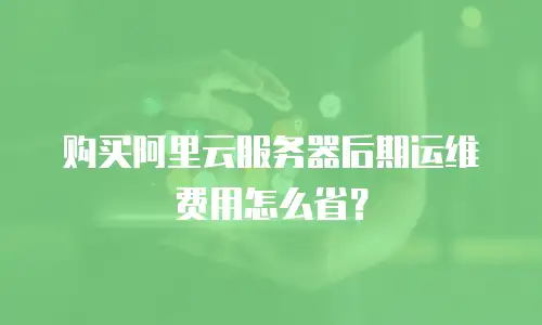 购买阿里云服务器后期运维费用怎么省？