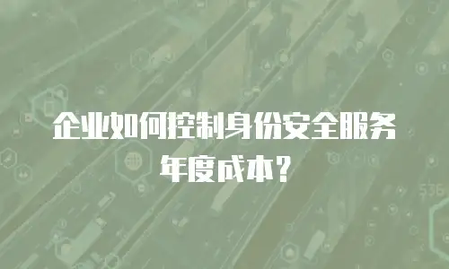 企业如何控制身份安全服务年度成本？