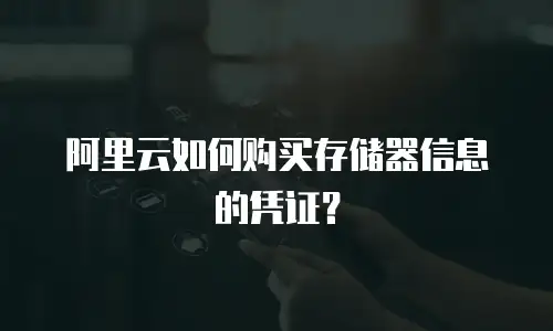 阿里云如何购买存储器信息的凭证？