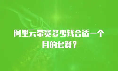 阿里云带宽多少钱合适一个月的套餐？