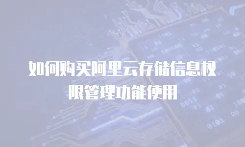 如何购买阿里云存储信息权限管理功能使用