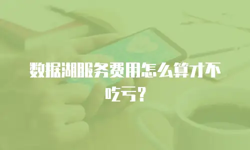 数据湖服务费用怎么算才不吃亏？