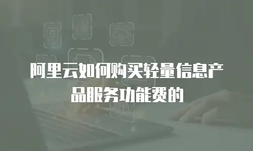阿里云如何购买轻量信息产品服务功能费的