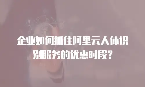 企业如何抓住阿里云人体识别服务的优惠时段？