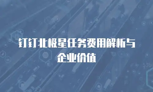 钉钉北极星任务费用解析与企业价值