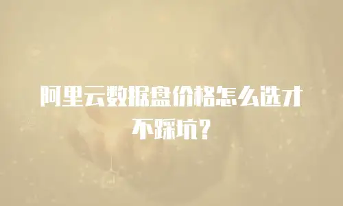 阿里云数据盘价格怎么选才不踩坑？