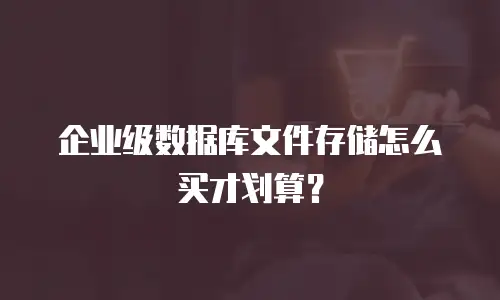 企业级数据库文件存储怎么买才划算？