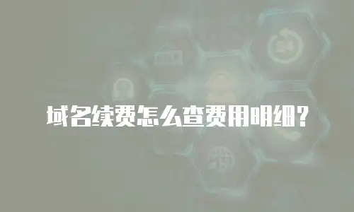 域名续费怎么查费用明细？