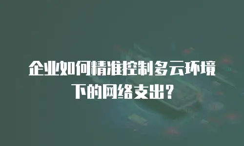企业如何精准控制多云环境下的网络支出？