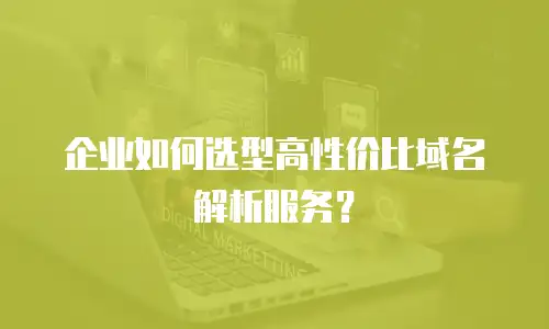 企业如何选型高性价比域名解析服务？