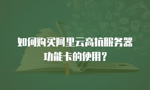 如何购买阿里云高抗服务器功能卡的使用？