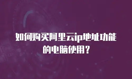 如何购买阿里云ip地址功能的电脑使用？