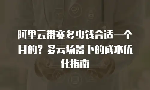 阿里云带宽多少钱合适一个月的？多云场景下的成本优化指南