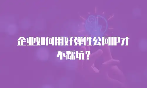 企业如何用好弹性公网IP才不踩坑？