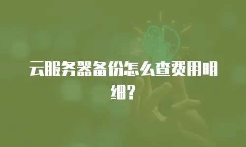 云服务器备份怎么查费用明细？