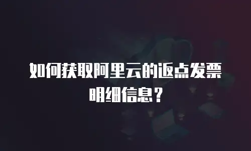 如何获取阿里云的返点发票明细信息？