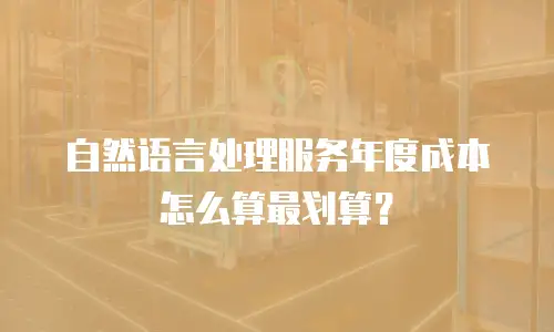 自然语言处理服务年度成本怎么算最划算？