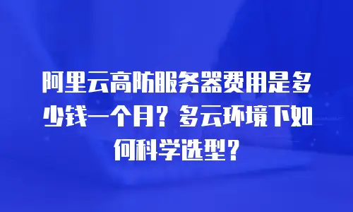 阿里云高防服务器费用是多少钱一个月？多云环境下如何科学选型？