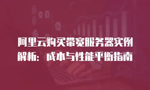 阿里云购买带宽服务器实例解析：成本与性能平衡指南
