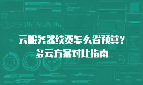 云服务器续费怎么省预算？多云方案对比指南