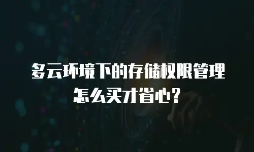 多云环境下的存储权限管理怎么买才省心？